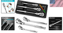 Load image into Gallery viewer, Pro-Grade Flex-Head Ratchet Set - 180° Pivot, Quick-Release Ratcheting Tools