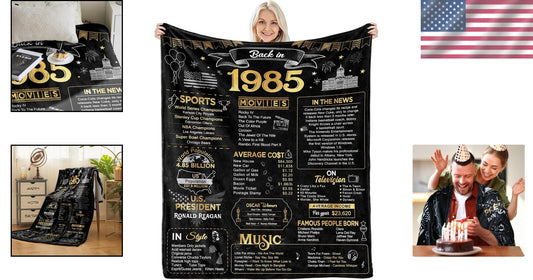 Golden 1985 Fleece Throw Blanket - Perfect 40th Birthday & Anniversary Gift