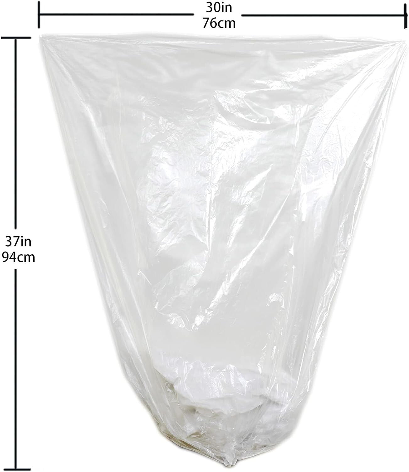 Bulk 20-30 Gallon Clear Trash Bags - 500 High Density & Leak-Proof Liners