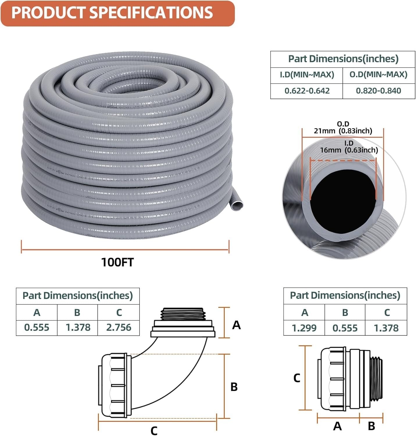 Premium 1/2" Liquid-Tight PVC Conduit Kit for Versatile Electrical Installations