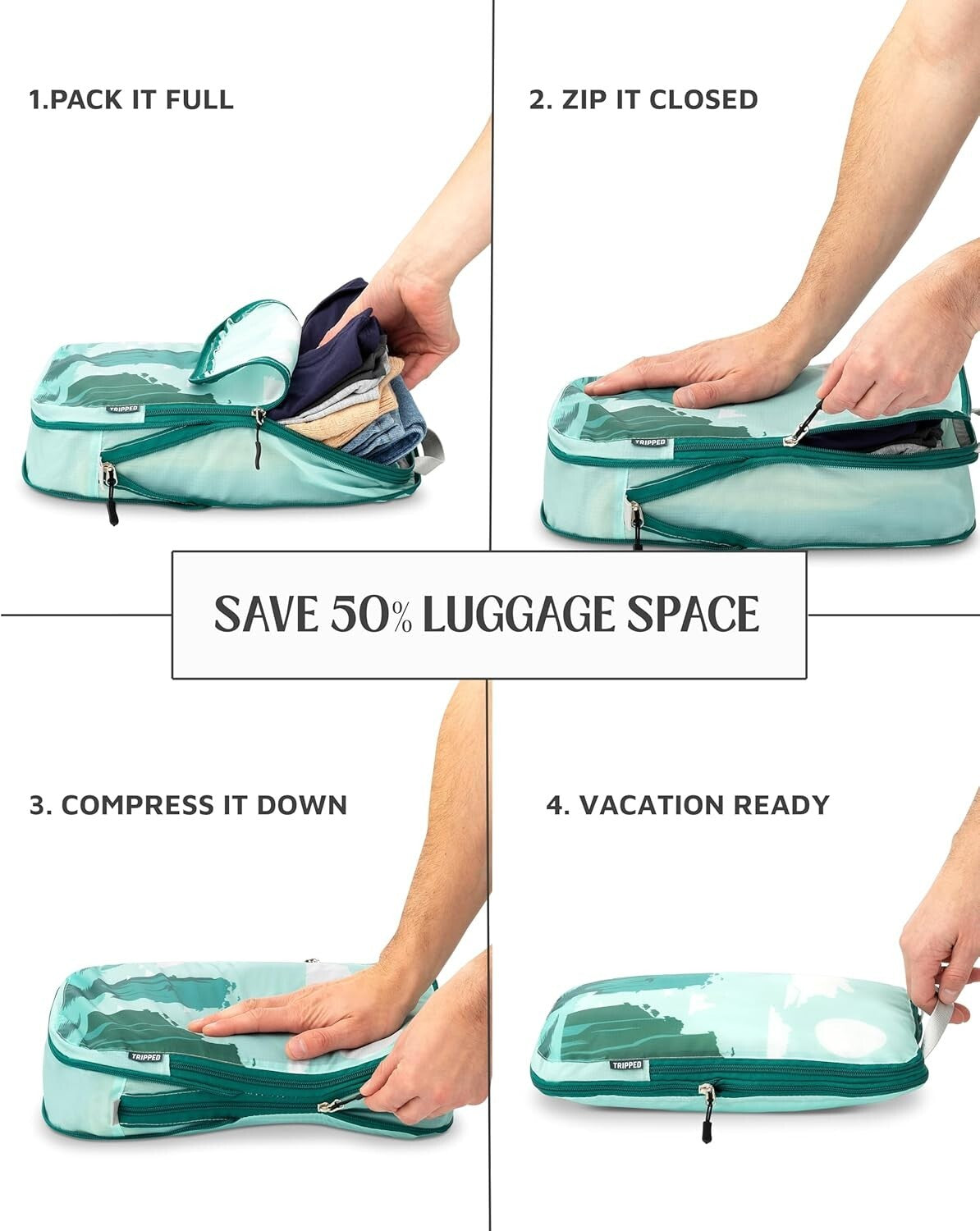 Expandable Compression Packing Cubes - Maximize Carry-On Space Effortlessly