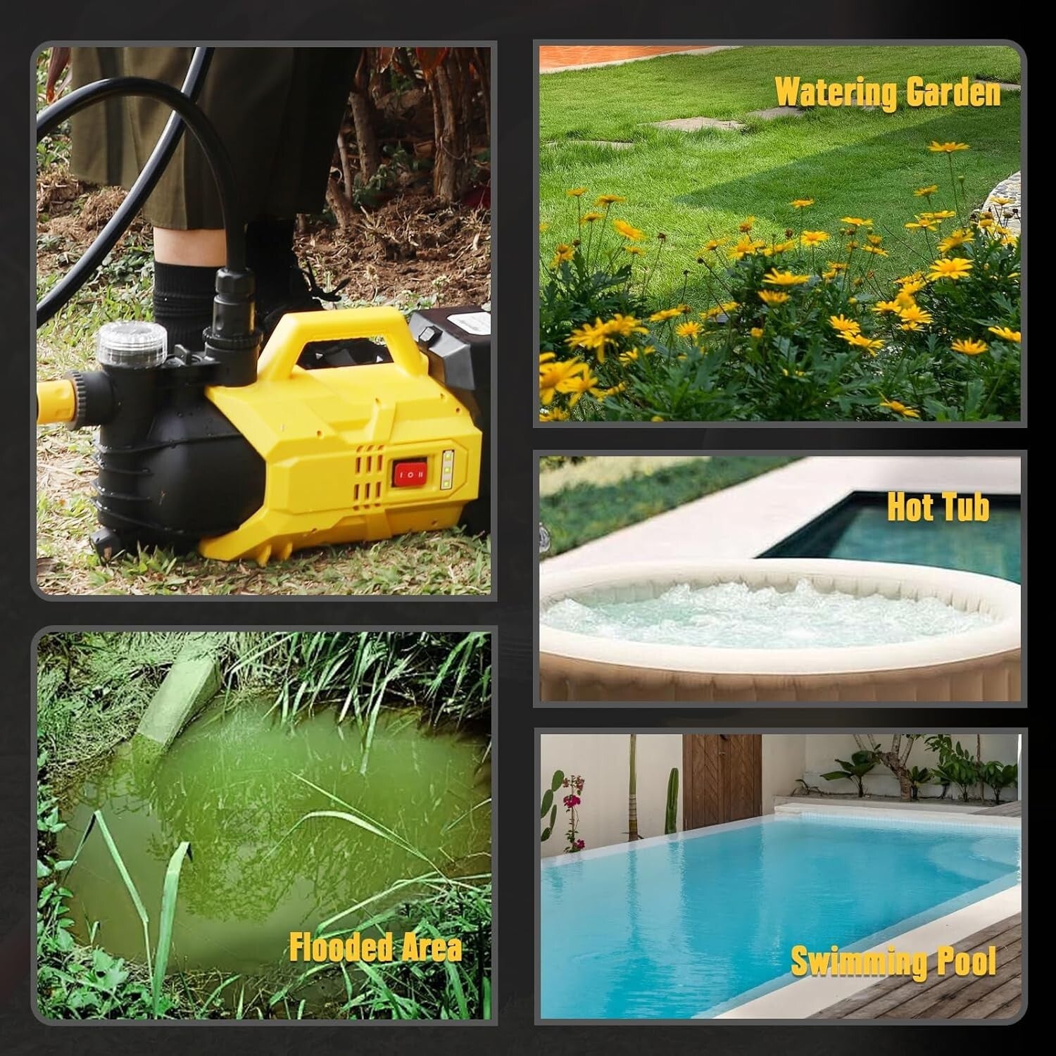 Battery-Powered Water Transfer Pump – Ideal for Pool Draining & Lawn Irrigation