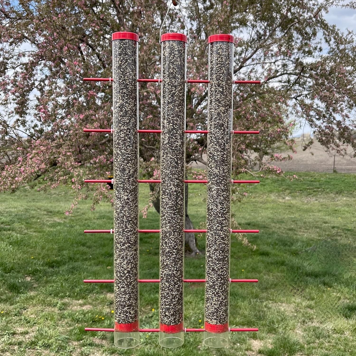 Large Capacity Finch Feeder – 3 Pounds of Seeds with 24 Perches for Goldfinches