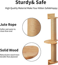 Load image into Gallery viewer, Stylish 36.6 Inch Cat Furniture: Wall-Mounted Tree with Scratchers &amp; Hammock