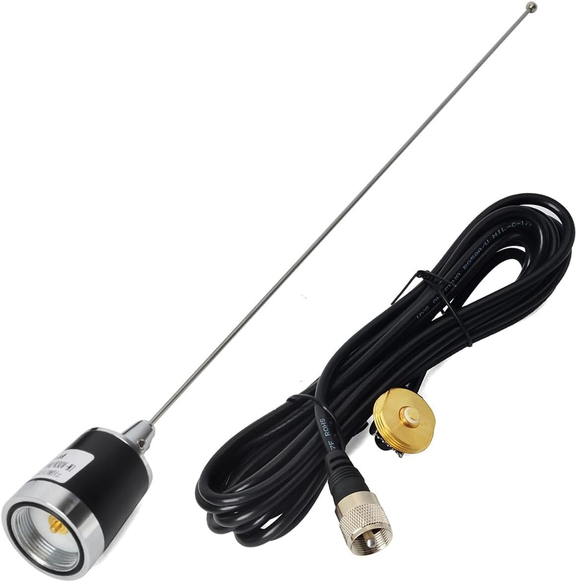 Lightweight 144Mhz/430Mhz Antenna + 13ft Cable for Enhanced Mobile Connectivity