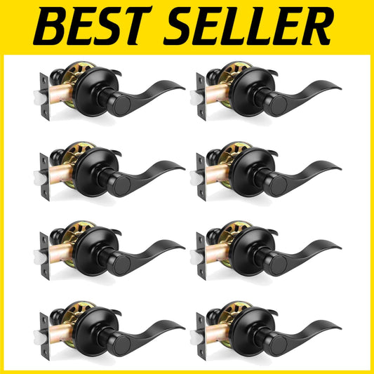 Durable Zinc Alloy Modern Door Handles - Keyless 8 Pack for Hallways & Closets