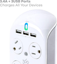 Load image into Gallery viewer, Compact Surge Protector with 4 AC Outlets &amp; 2 USB Ports - EMI/RFI Filtration