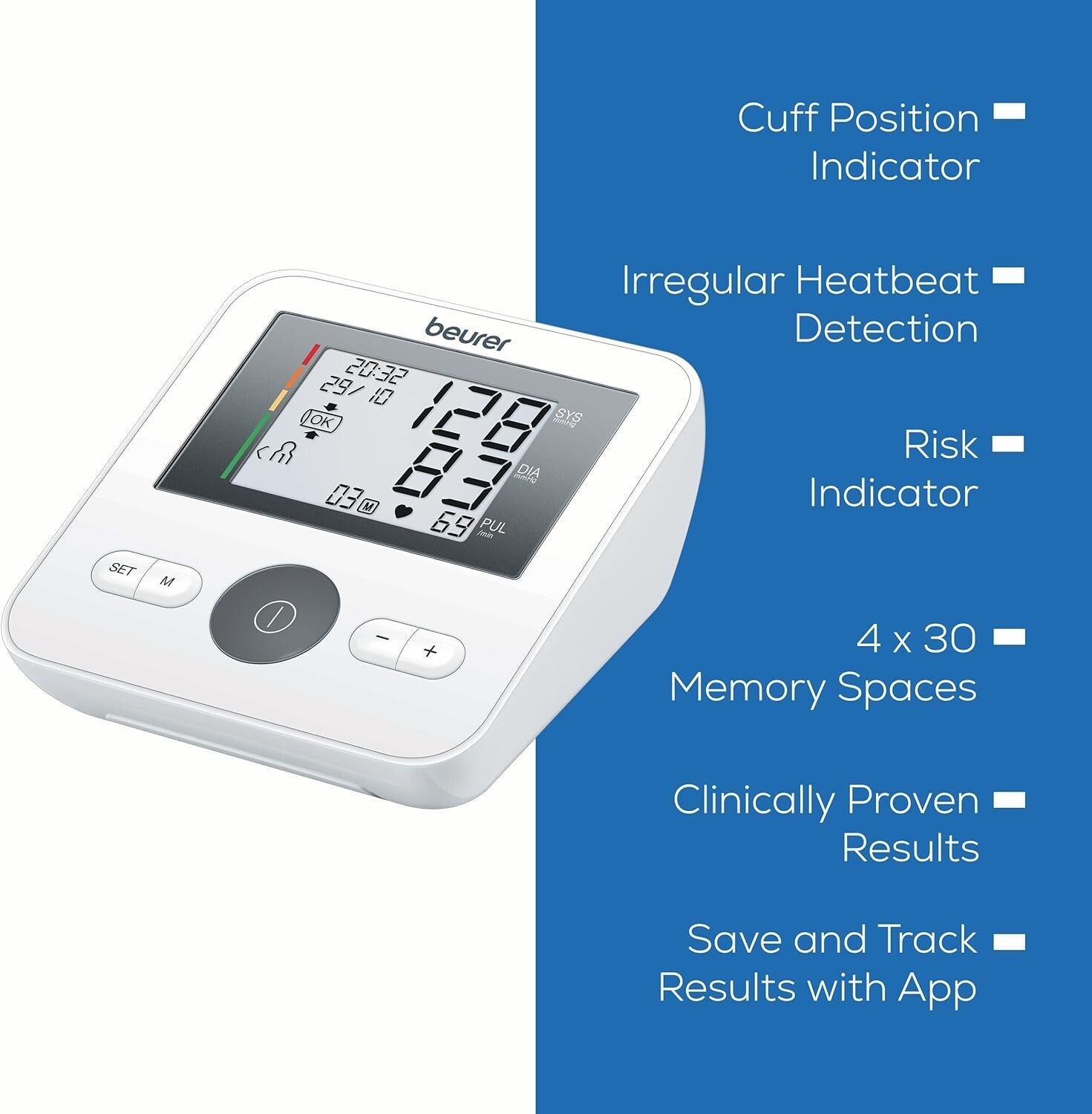 Battery-Powered BM27 Blood Pressure Monitor - 4 User Profiles, Easy Management