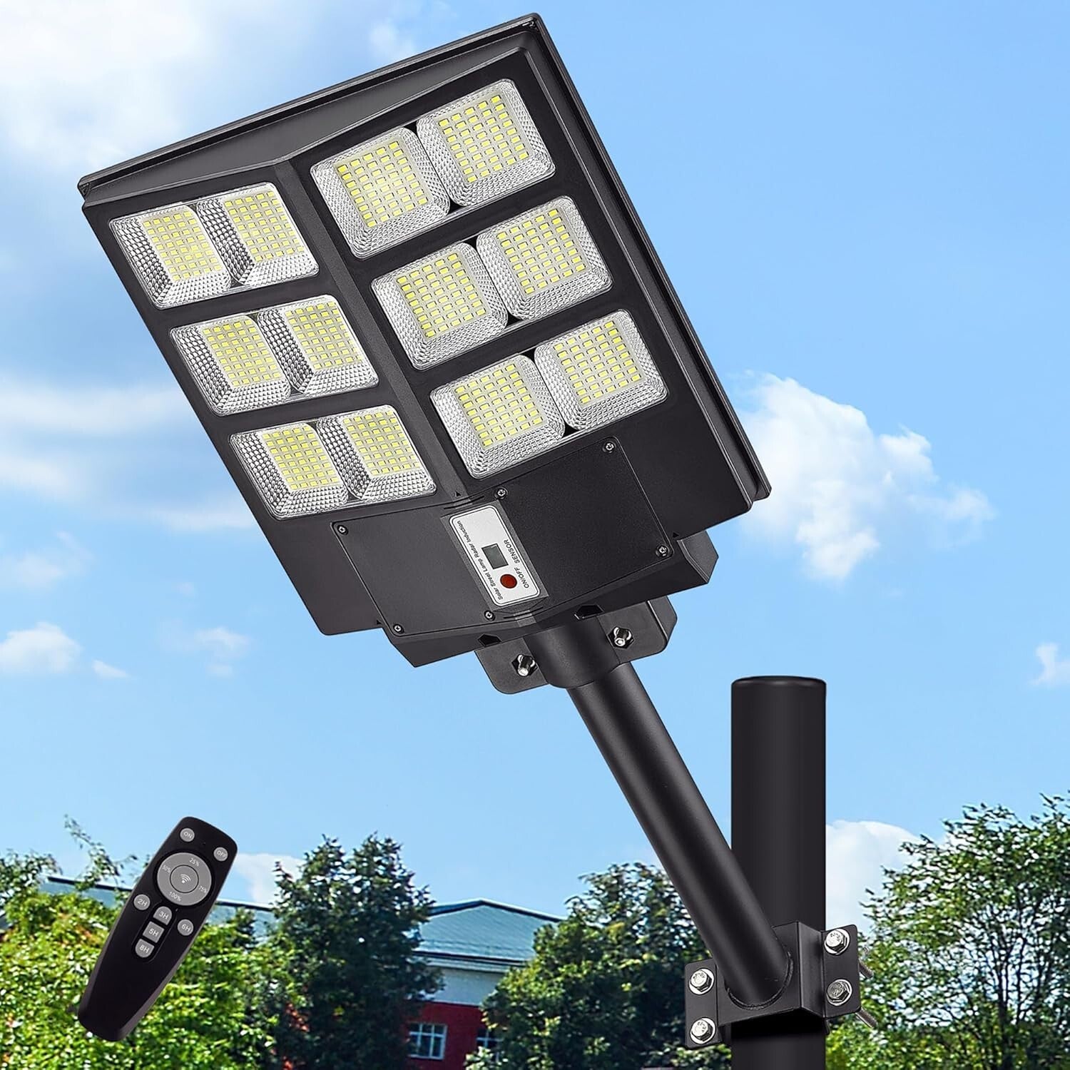 IP67 Waterproof 3200W Solar Security Lights - 2-Pack Motion Sensor Flood Lights