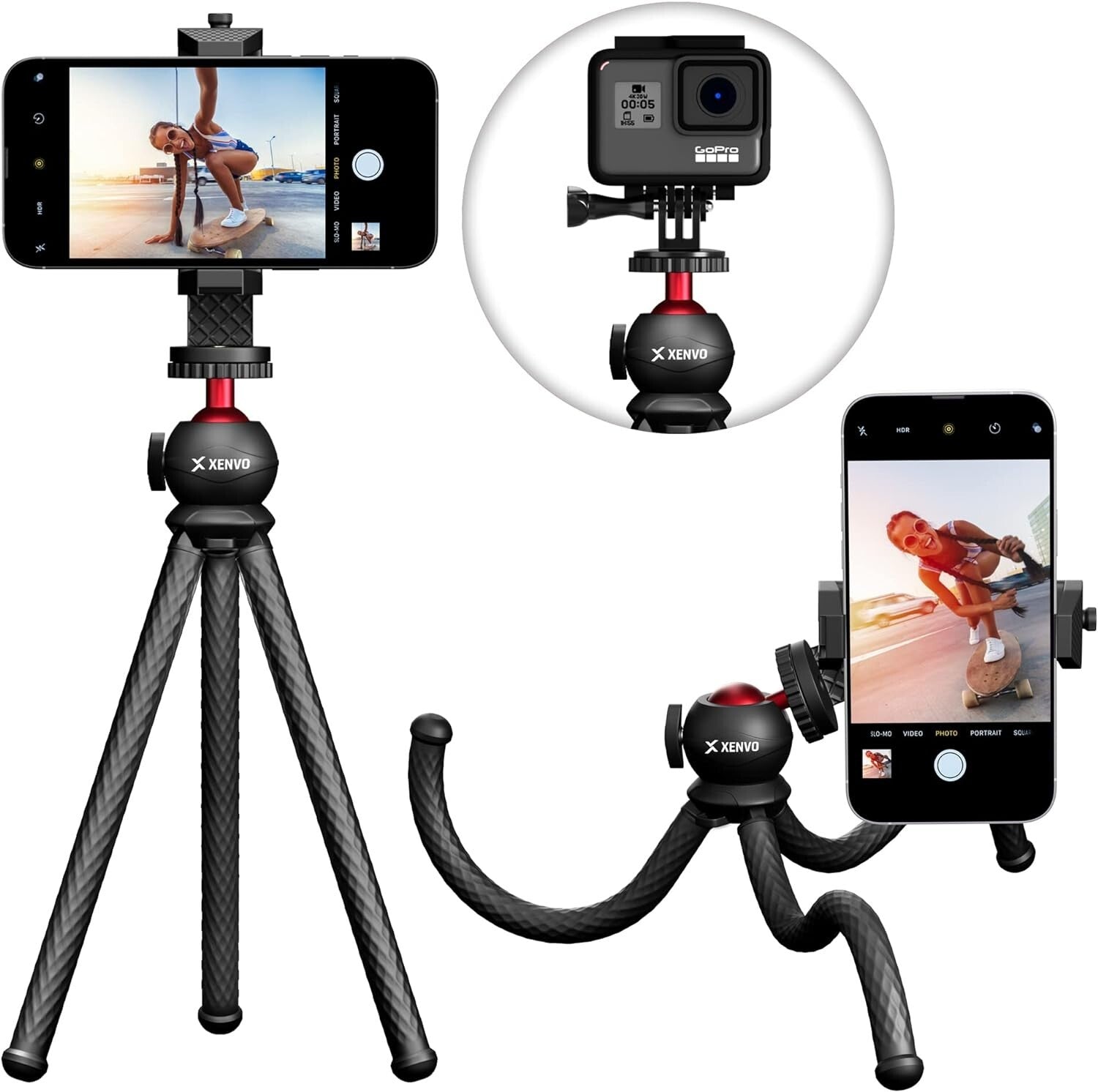 Heavy Duty Flexible Smartphone Tripod - Compatible with iPhone & GoPro