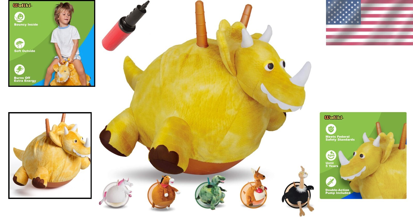 Durable 17" Hop Ball for Kids - Makes Exercise Enjoyable for Ages 3-6