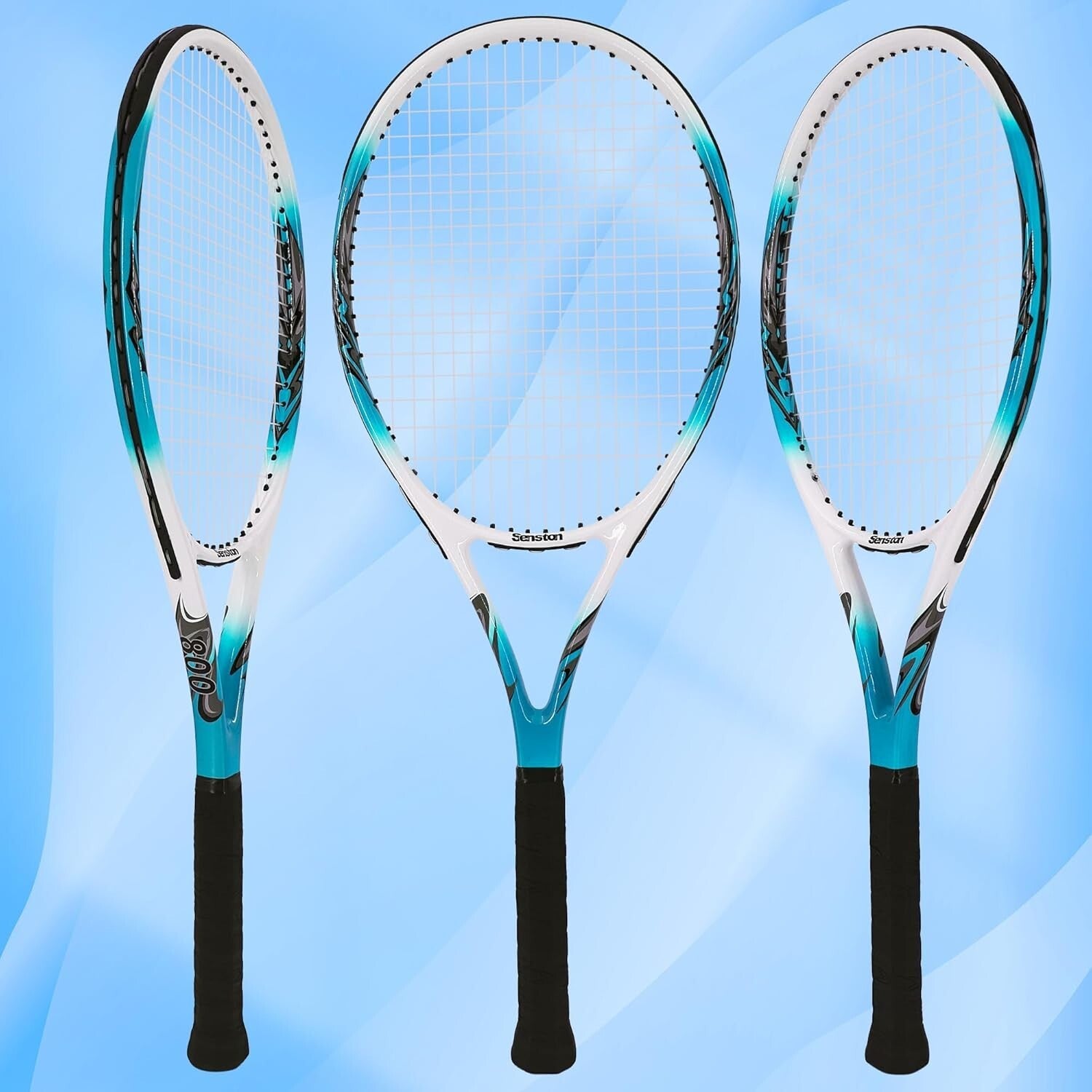 Beginner-Friendly 27-Inch Aluminum Tennis Racket with Shock Absorbing Grip