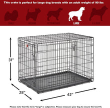 Load image into Gallery viewer, Life Stages 42" Metal Dog Crate with Enhanced Security for Large Dogs 71-90lbs