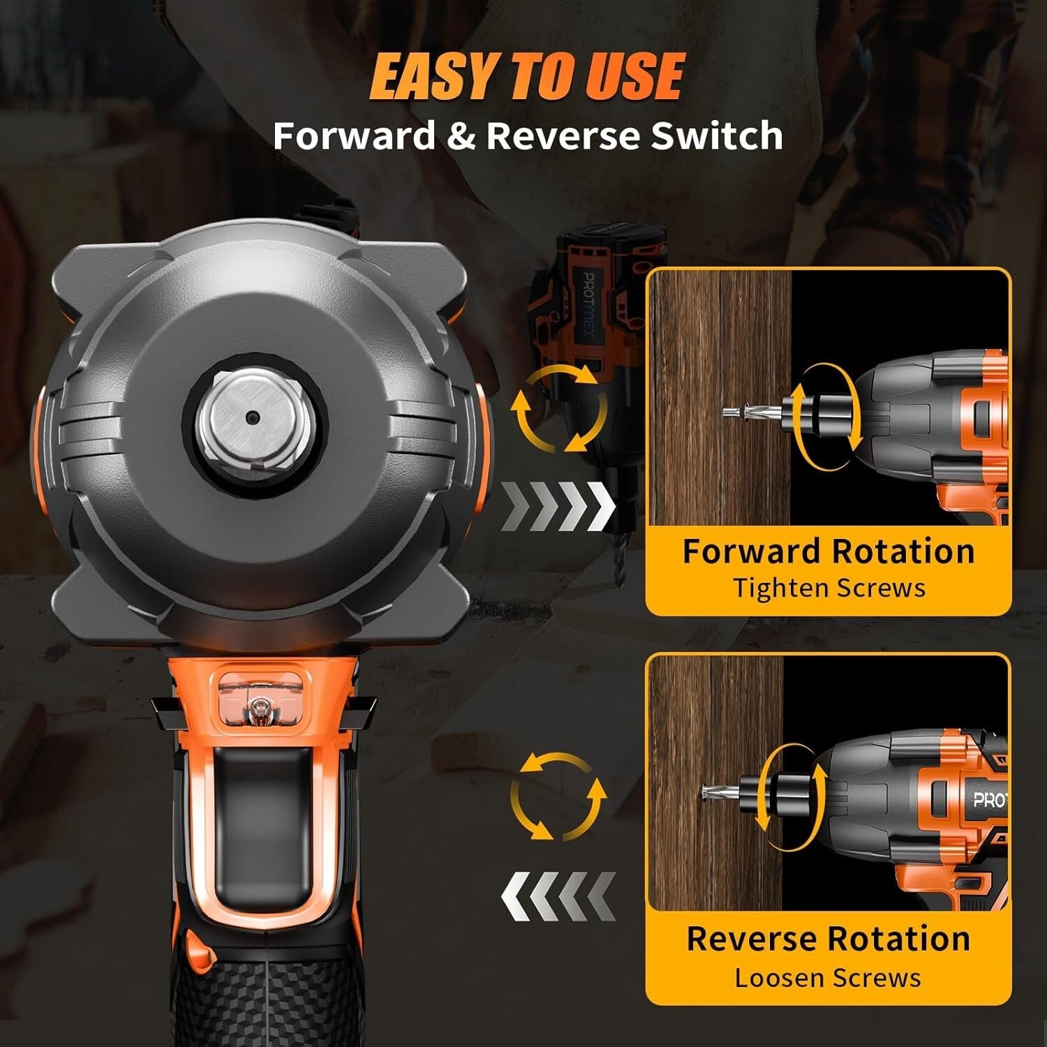 Compact 900 Ft-lbs Cordless Impact Wrench with Adjustable Torque Features