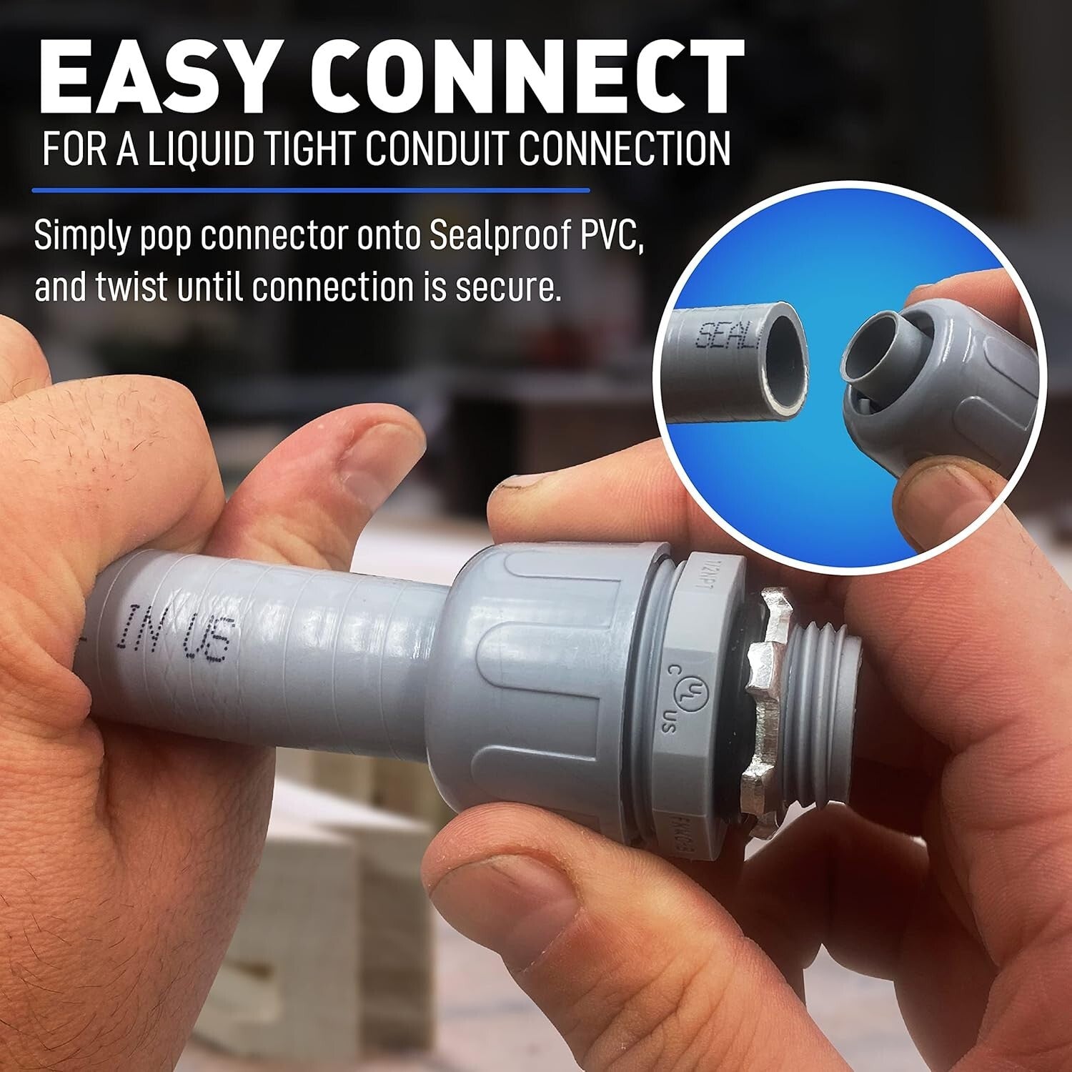 1-1/2 Inch Non-Metallic Liquid-Tight Conduit Kit - Flexible and Durable, 25 ft