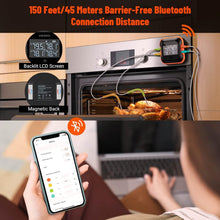 Load image into Gallery viewer, Rechargeable Wireless Meat Thermometer with Colored Probes and LCD Display