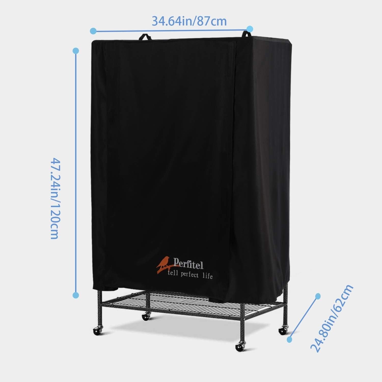 Fade Resistant and Washable Bird Cage Cover - Durable Black Nylon Twill Design
