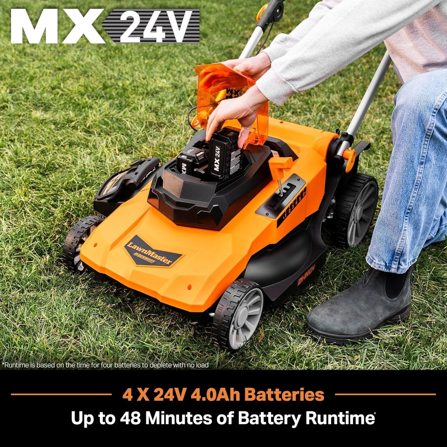 Compact Cordless Lawn Mower with 3-in-1 Function & Folding Handle for Storage