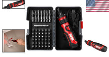 Load image into Gallery viewer, Cordless Electric Screwdriver with Circuit Sensor &amp; 45-Piece Bit Set - Red/Black