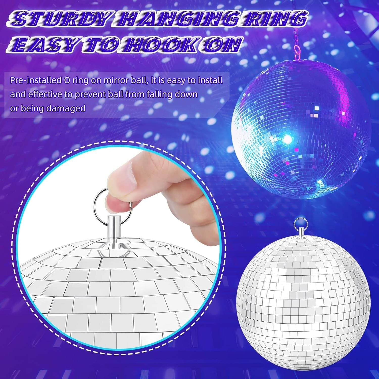 Fun Disco Mirror Ball with 18 LEDs & 6RPM Motor - Perfect for Parties & Clubs