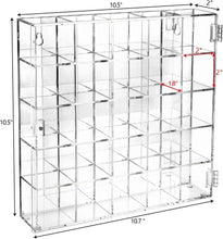 Load image into Gallery viewer, 25 Compartment Acrylic Display Shelf with Mirrored Back for Collectibles - 10.7"