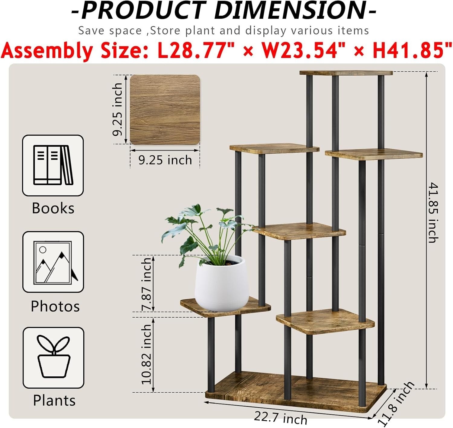 Durable 7-Tier Plant Rack with Anti-Slip Base for Secure Indoor Plant Display