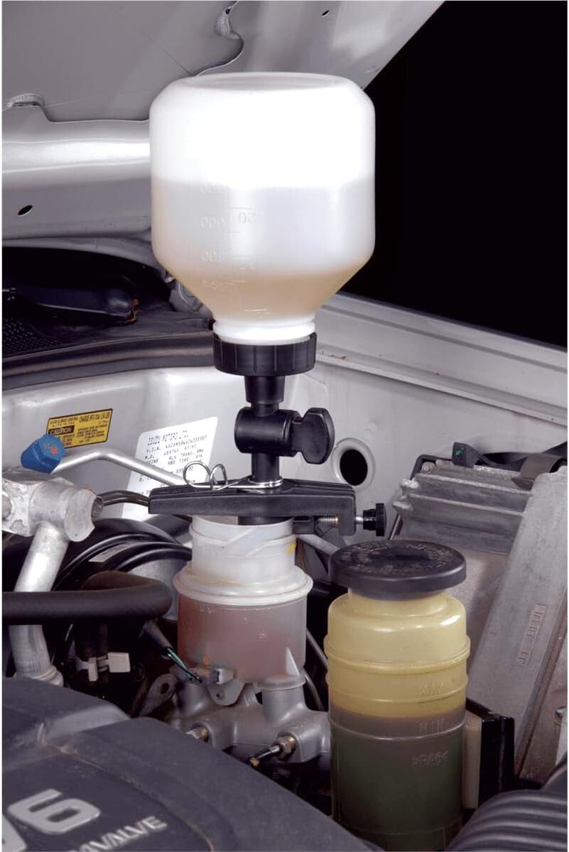 Versatile Pneumatic Brake and Clutch Bleeding Tool with 360-Degree Swivel Inlet