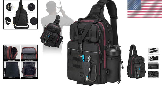 Ergonomic Fishing Tackle Bag with Reflective Design - Perfect for Adventures