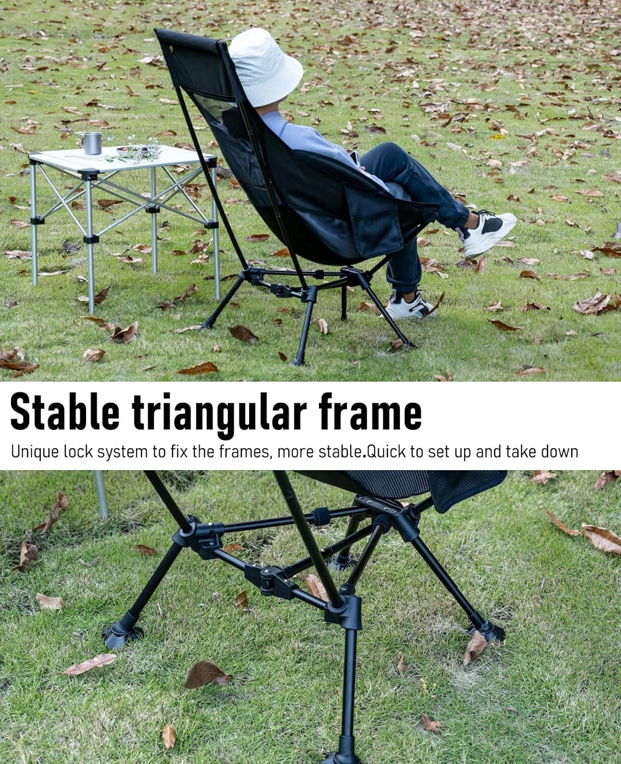 Ultralight Compact Folding Beach Chair - Adjustable with Anti-Sinking Feet