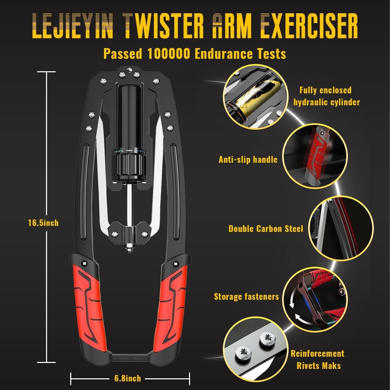 Power Twister Chest Expander - Up to 440lbs, Perfect for Arm Strength Training