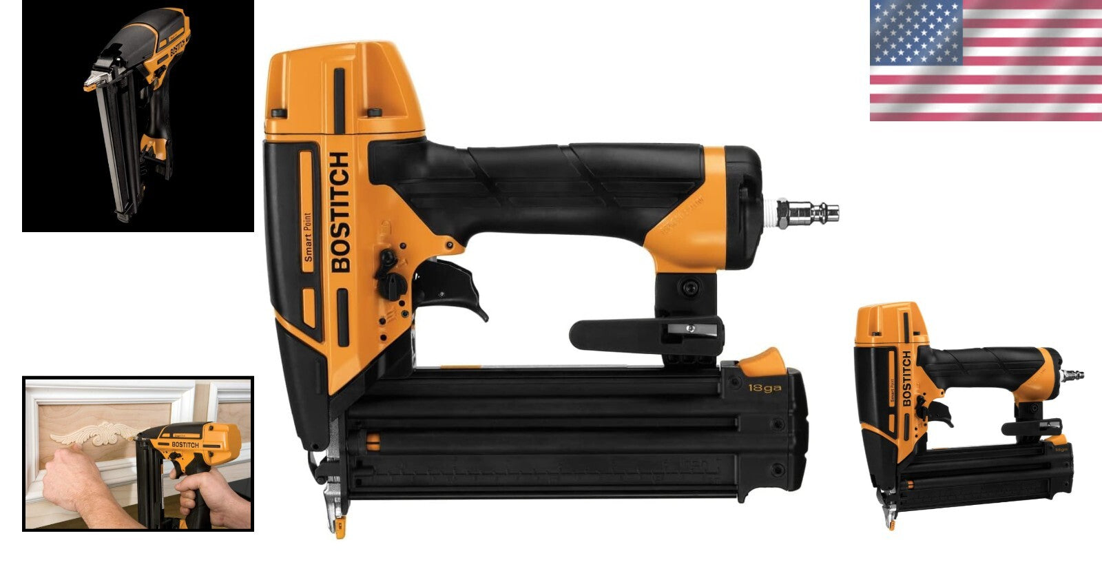 Versatile 18GA Pneumatic Nailer Kit with Selectable Trigger and No-Mar Tips