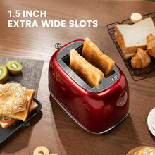 Load image into Gallery viewer, Compact Retro 2 Slice Toaster with Multiple Toasting Modes and Easy Clean Design