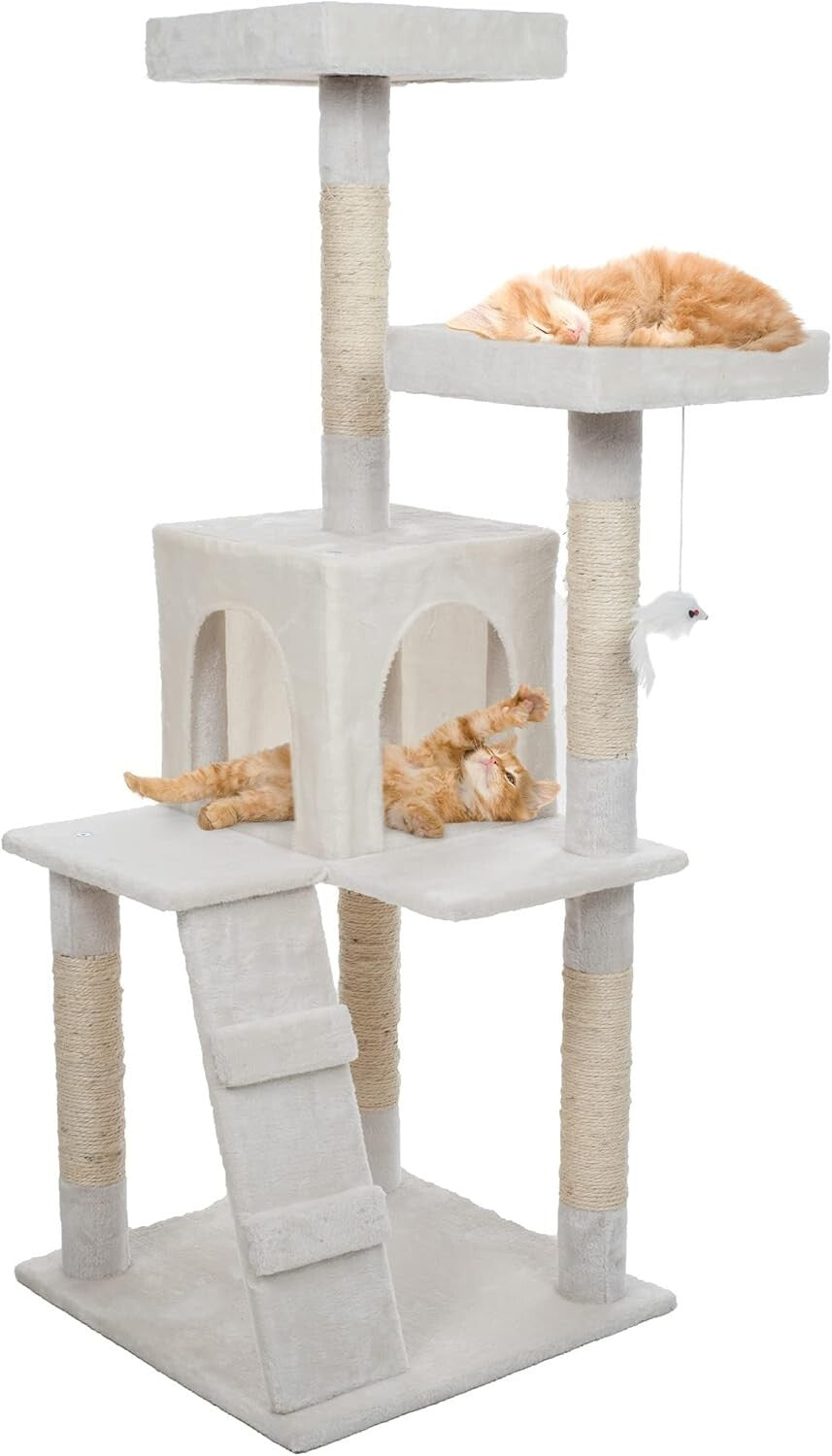 High Reach 4-Tier Cat Tower: Cozy Perches, Condo & Endless Play for Indoor Cats