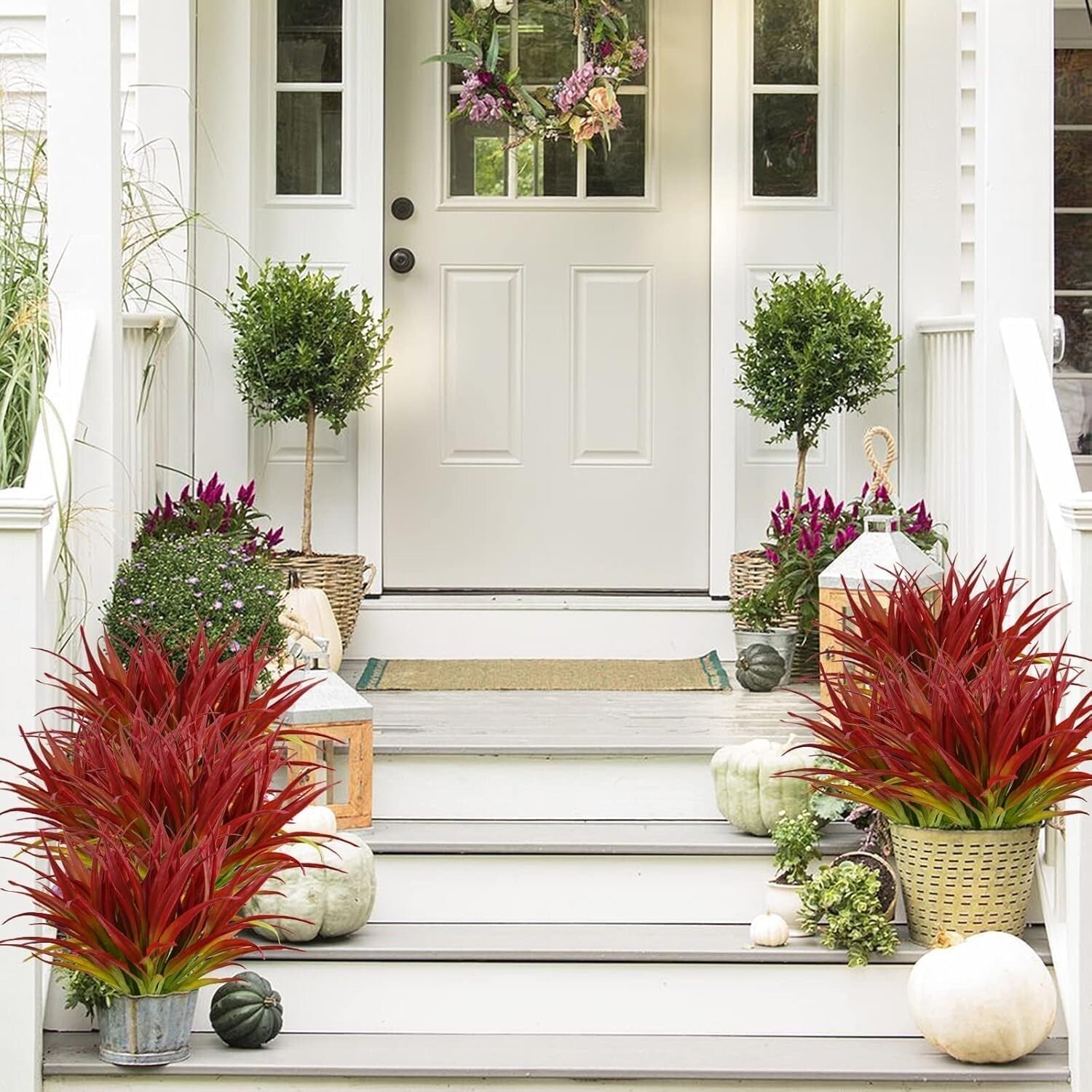 Chic 32-Piece Fake Grass Plants Set - Weather-Resistant Greenery for Any Space