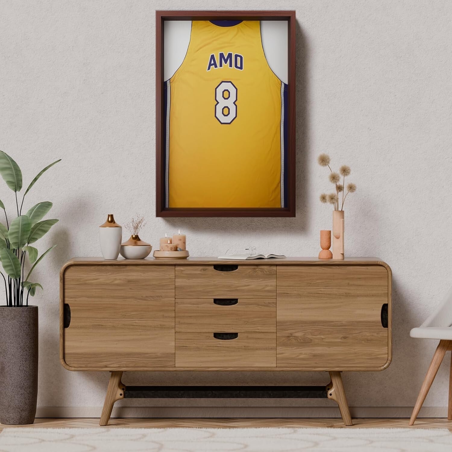 2.5-Inch Thick Shadow Box Frame, Walnut Brown Finish for Memorabilia Showcasing