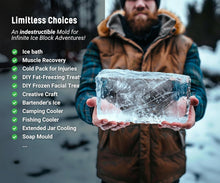 Load image into Gallery viewer, Stackable Silicone Ice Brick Molds - 3-Pack, Perfect for Coolers and Baths