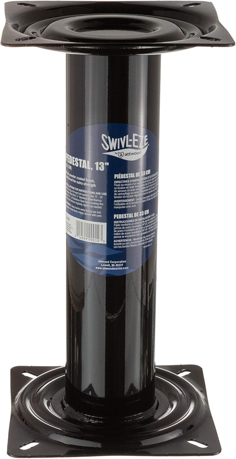 Economical Black Pedestal Seat with Reinforced Joints - Fits Any Boating Style