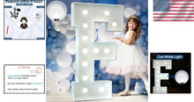 Load image into Gallery viewer, Modern 4FT Foam Marquee Letter F with Cool White Light – Ideal for Celebrations
