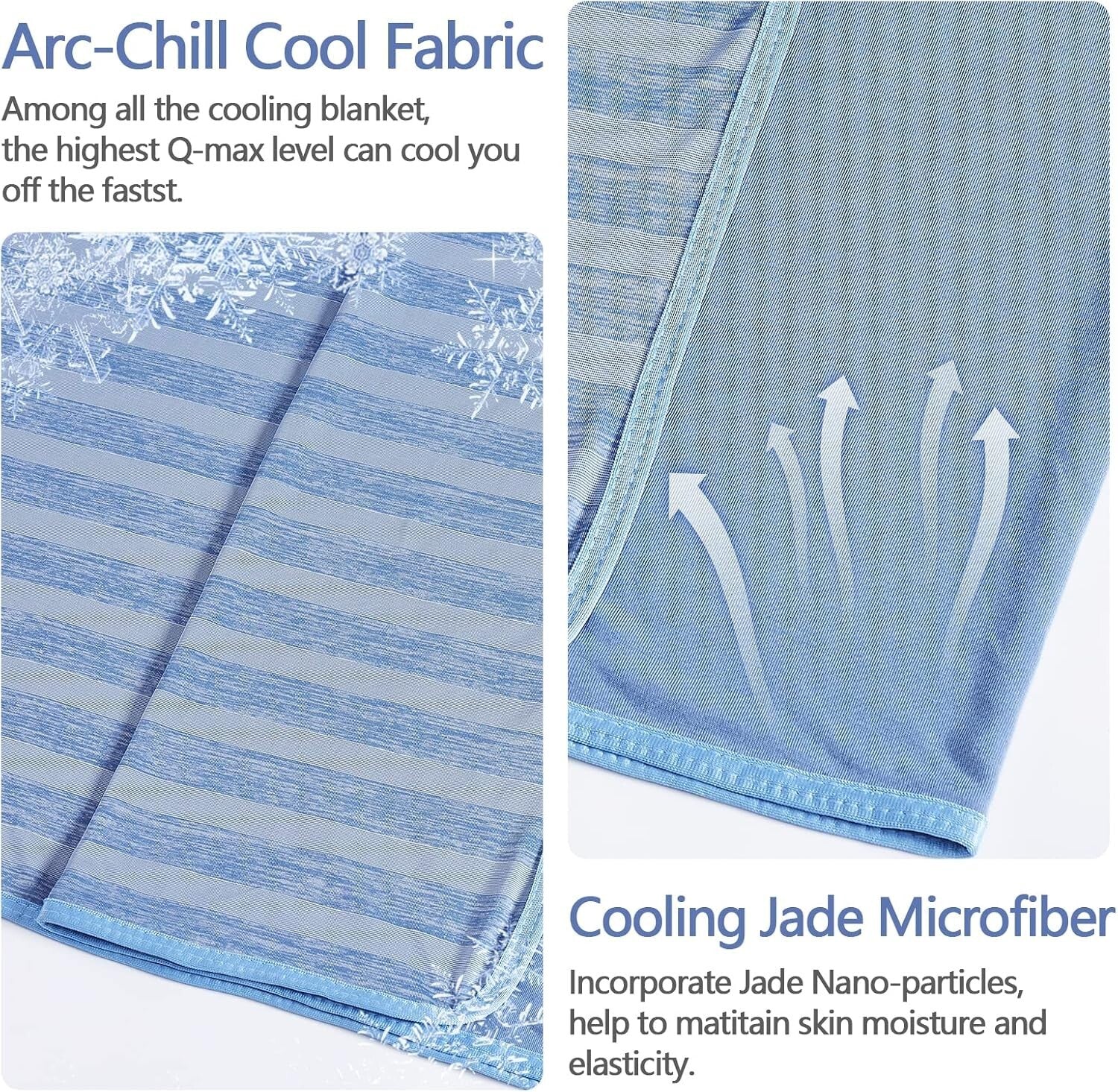 Arc-Chill 90"x90" Cooling Blanket with Uplifting Breathability for Summer