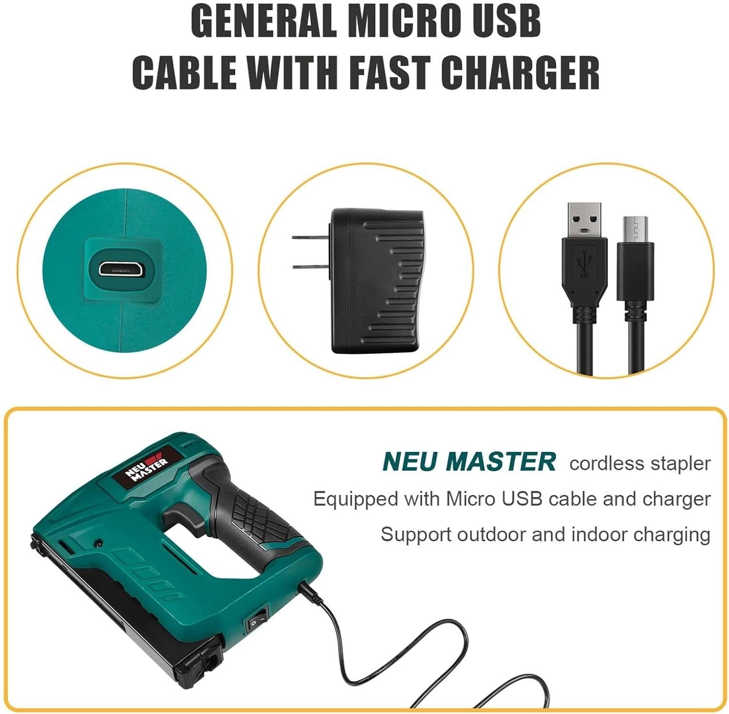 Lightweight Impact Drive Cordless Stapler with T50 Staples - 504 Count Included