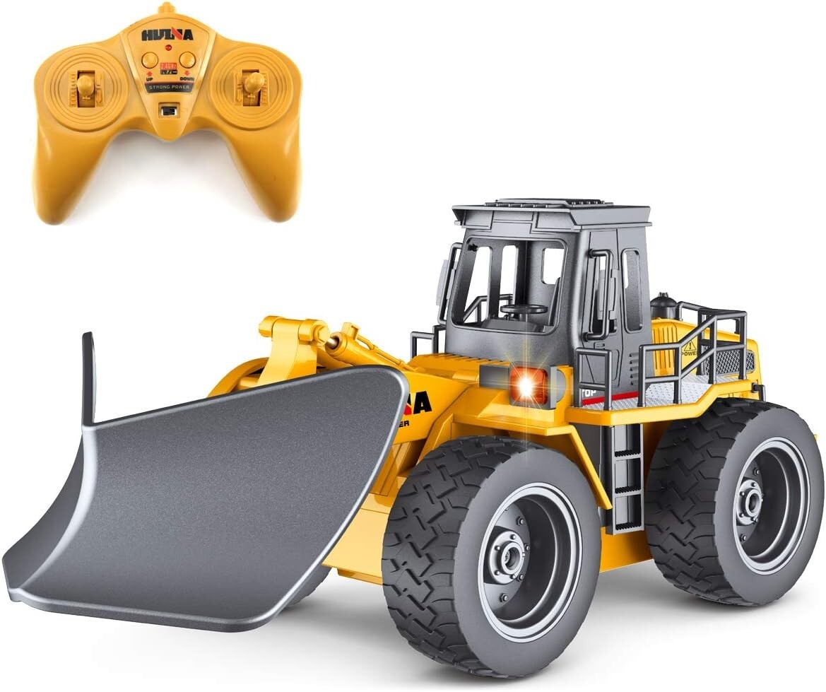 RC Snow Plow Truck - 4WD Remote Control Vehicle for Kids with LED Lights
