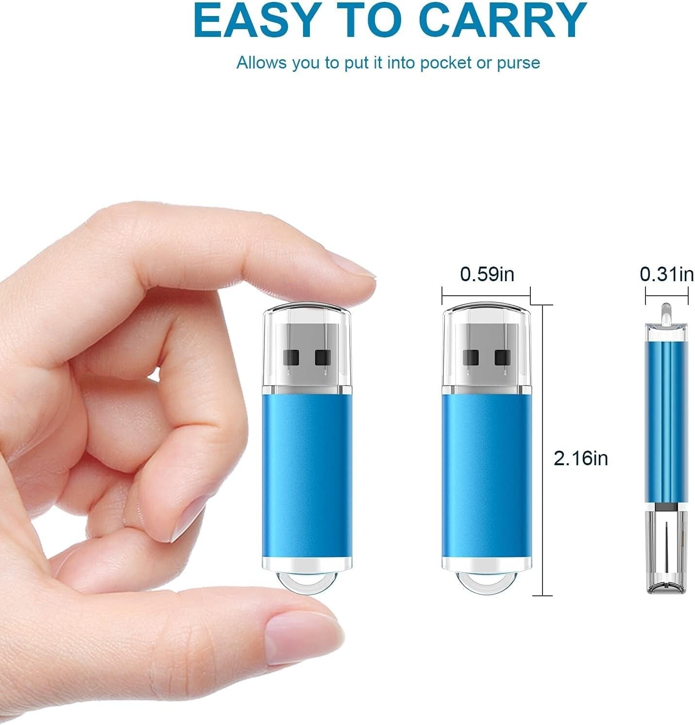 Premium 50-Pack 4GB USB Drives - Fast Transfer & Protective Cap Included