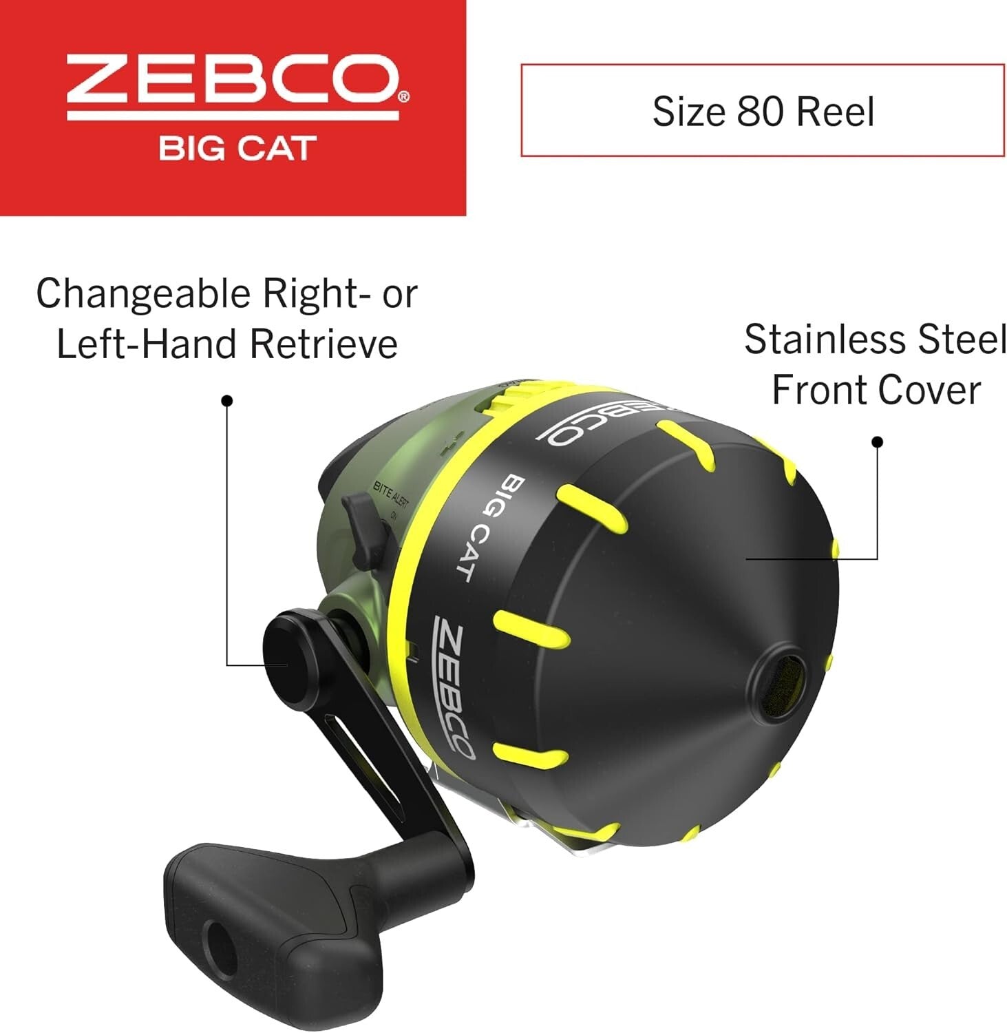 Ambidextrous 7'0'' Spincast Rod & Reel Combo with All-Metal Gears, 24 lb Drag