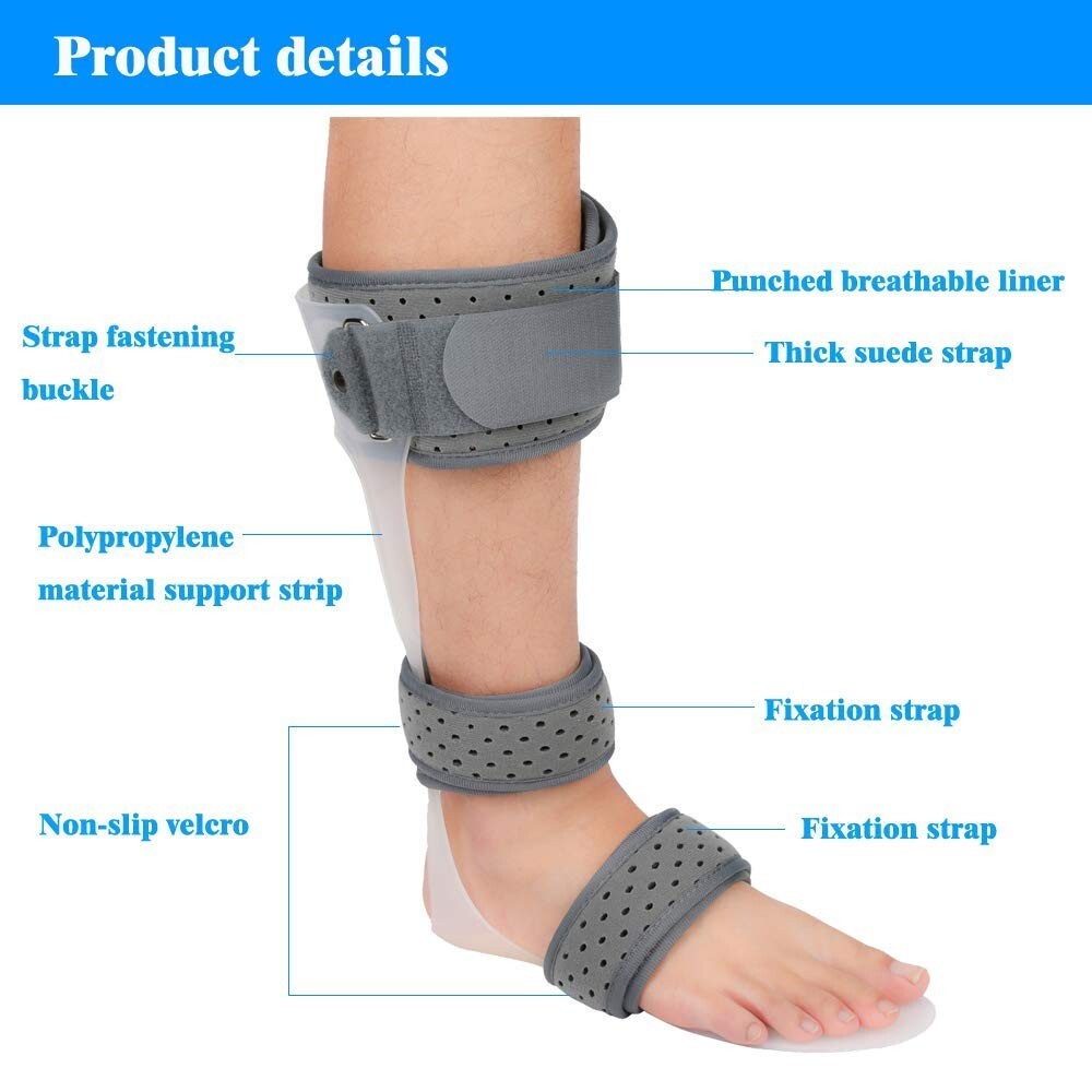 Durable AFO Ankle Foot Orthosis - Adjustable X-Large Drop Foot Support Brace