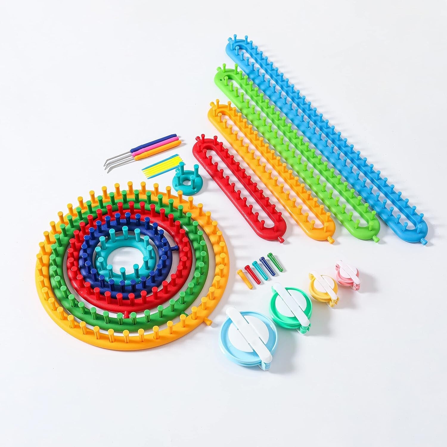 Lightweight Knitting Loom Kit with Spare Pegs and Helpful Videos for Beginners