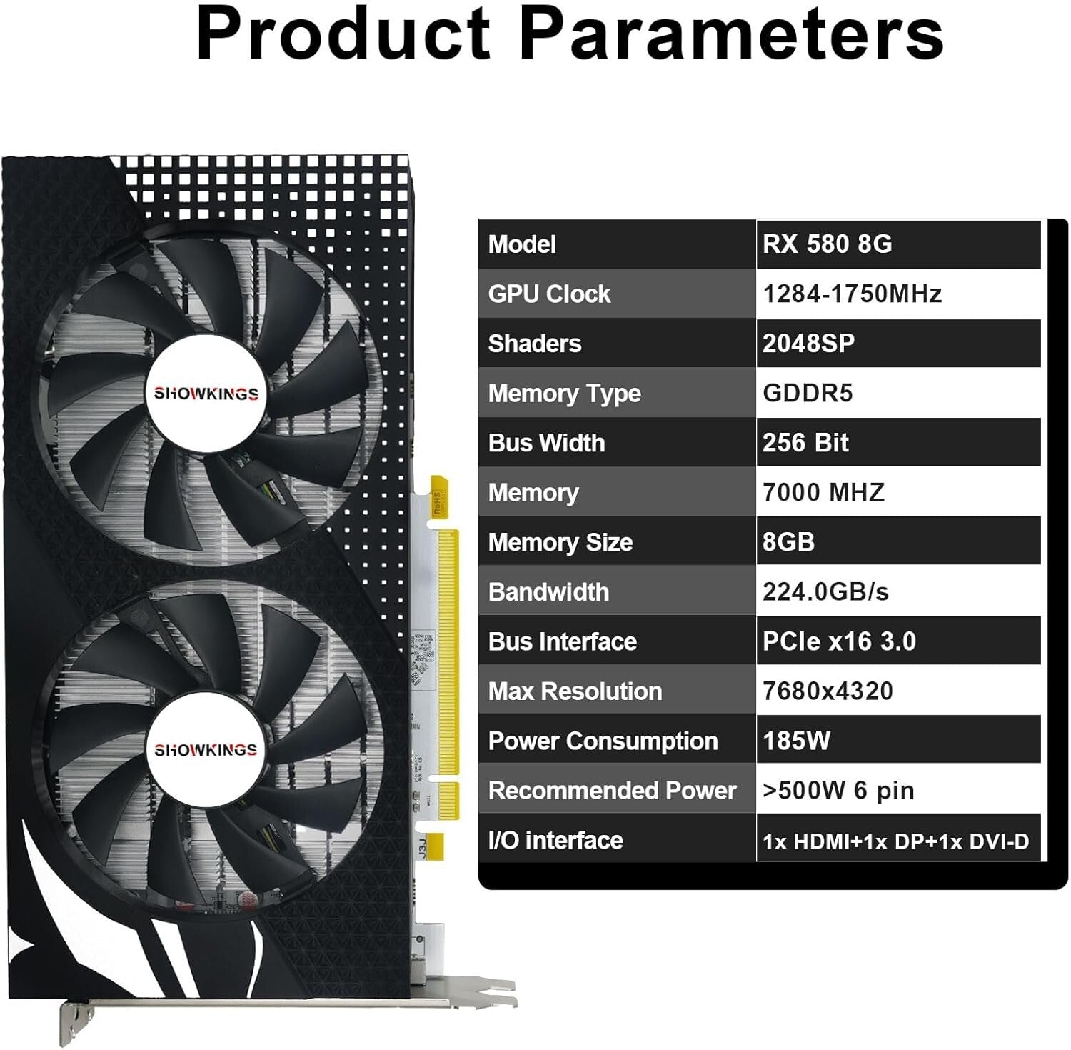 8GB GDDR5 Radeon RX 580 - Multi-Functional Graphics Card Perfect for Work & Play