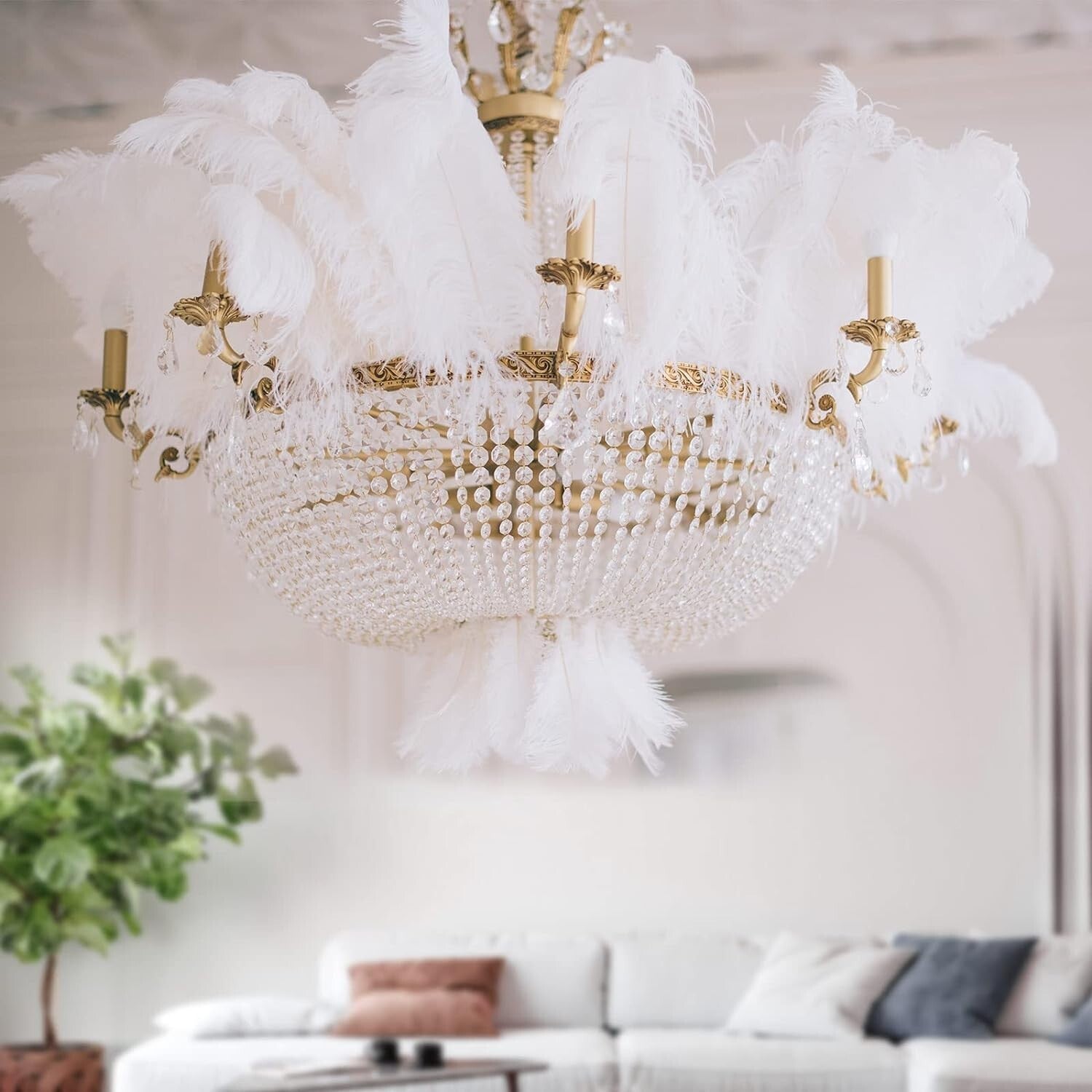 Versatile 90 Pcs Natural Ostrich Feathers - Perfect for Weddings and Parties