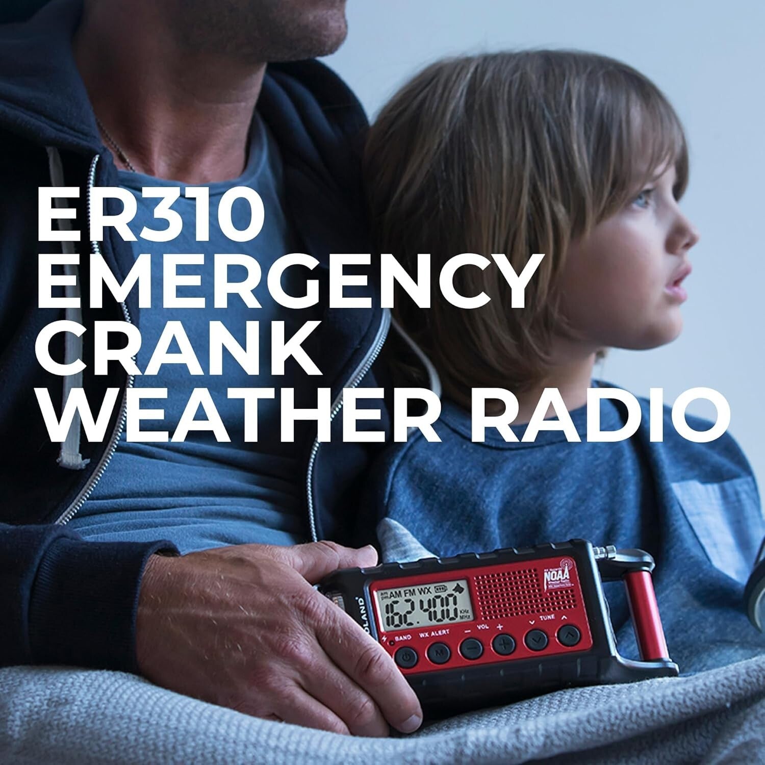 Emergency AM/FM Weather Radio with Rechargeable Battery & Multiple Power Options