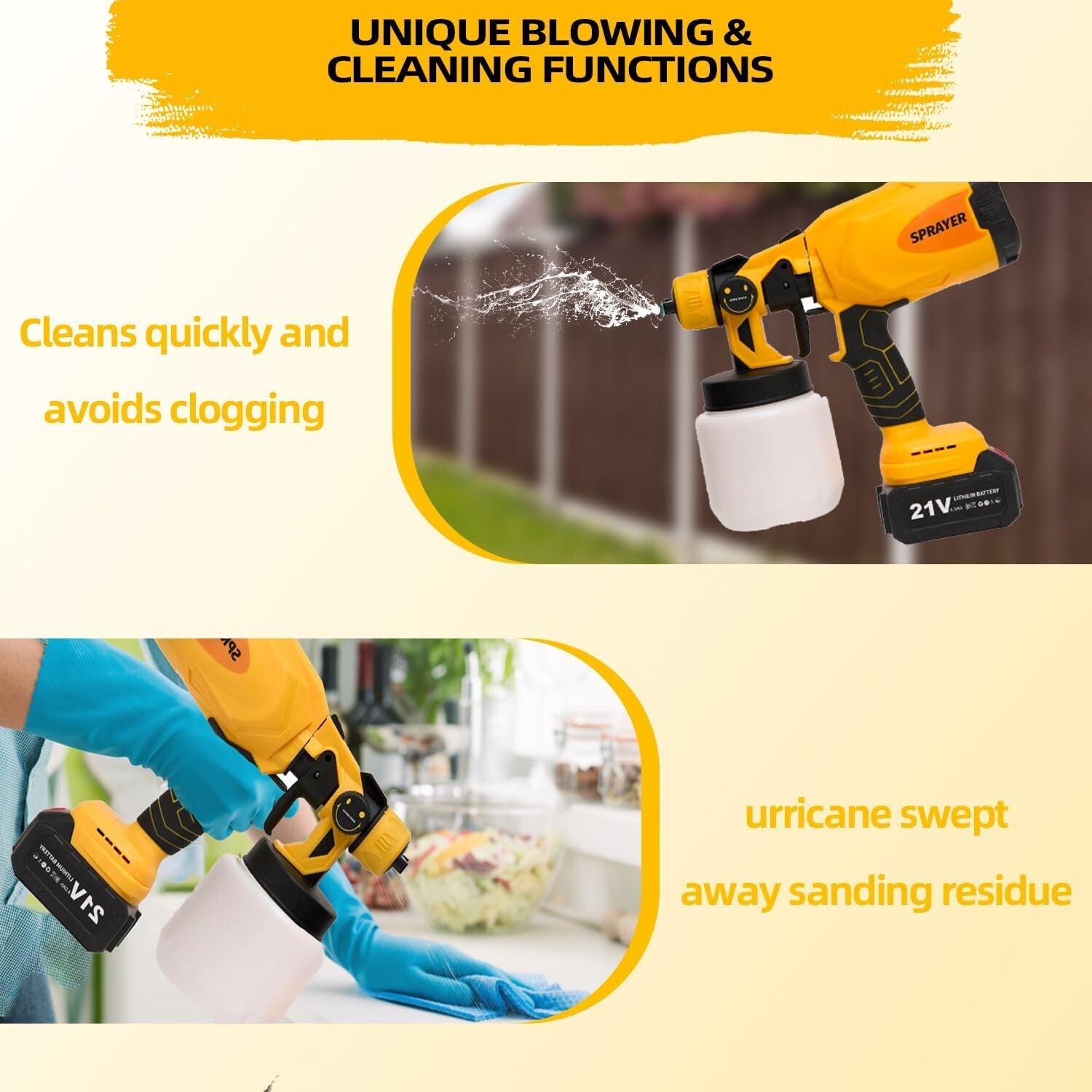 Electric Paint Gun with 3 Spray Patterns & Ergonomic Design - Home Painting Tool