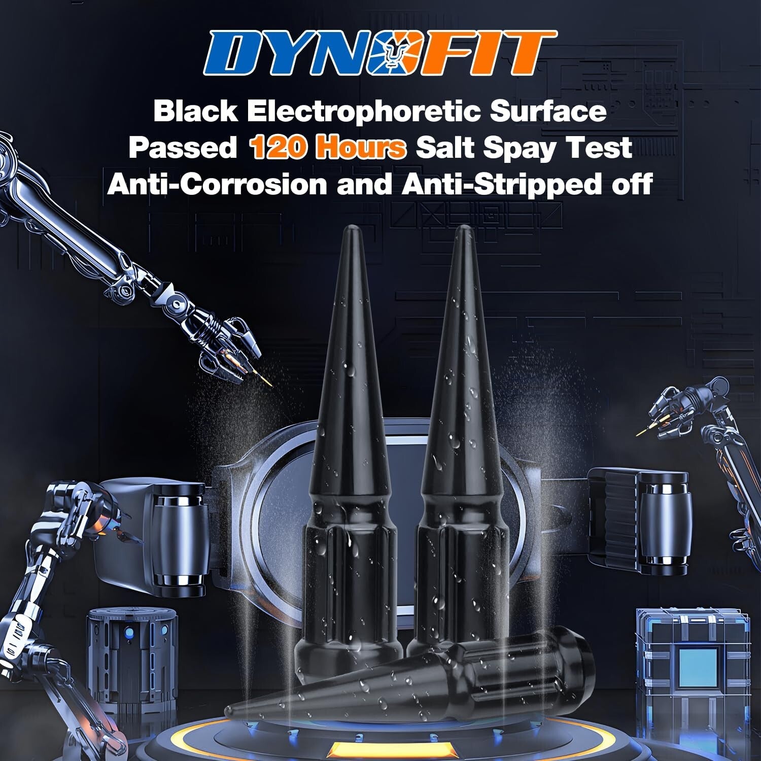 12mmx1.5 Wheel Spike Lug Nuts – Durable Closed End Nuts with Socket Key